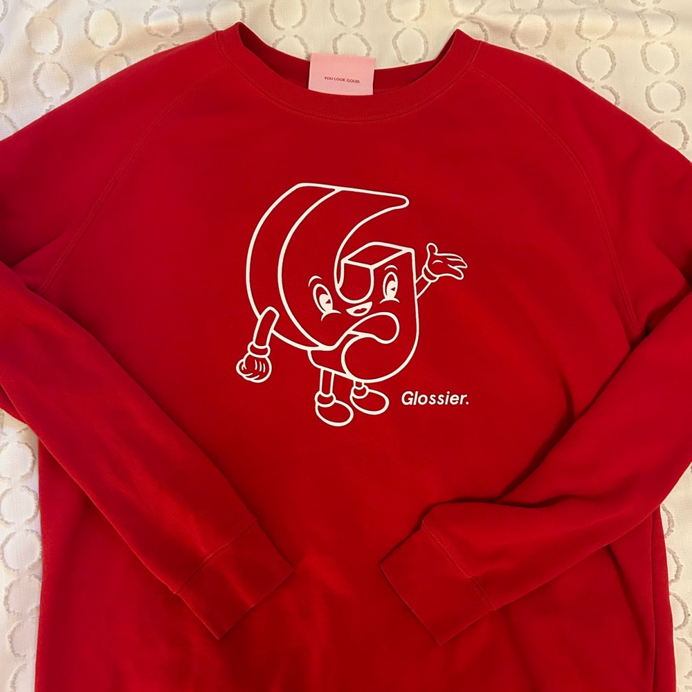 GLOSSIER G PAL XXL OVERSIZED CREWNECK SWEATSHIRT! LIMITED EDITION